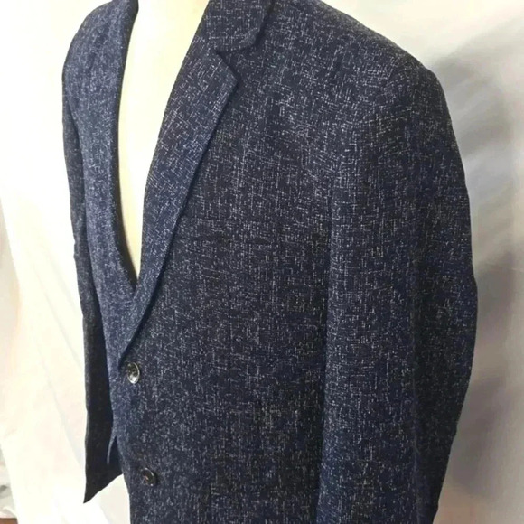 Men's jacket blazer navy blue / white - Picture 4 of 10